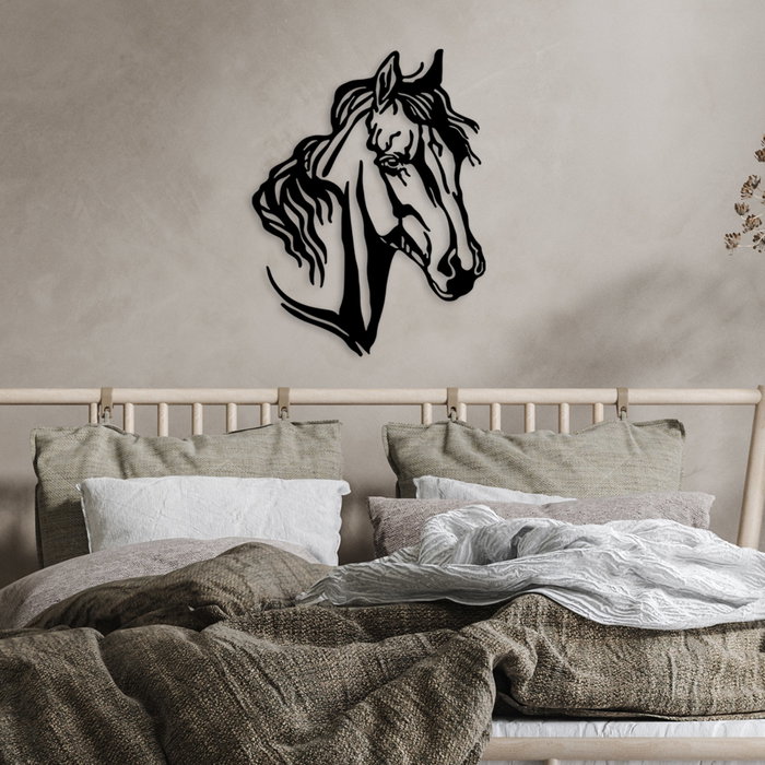 Wallity Horse 2 Escultura de Pared de Metal Negra Wallity Horse 2 Escultura de Pared de Metal Negra
